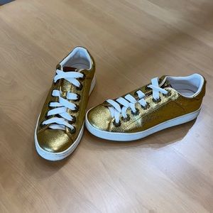 COACH gold sneakers